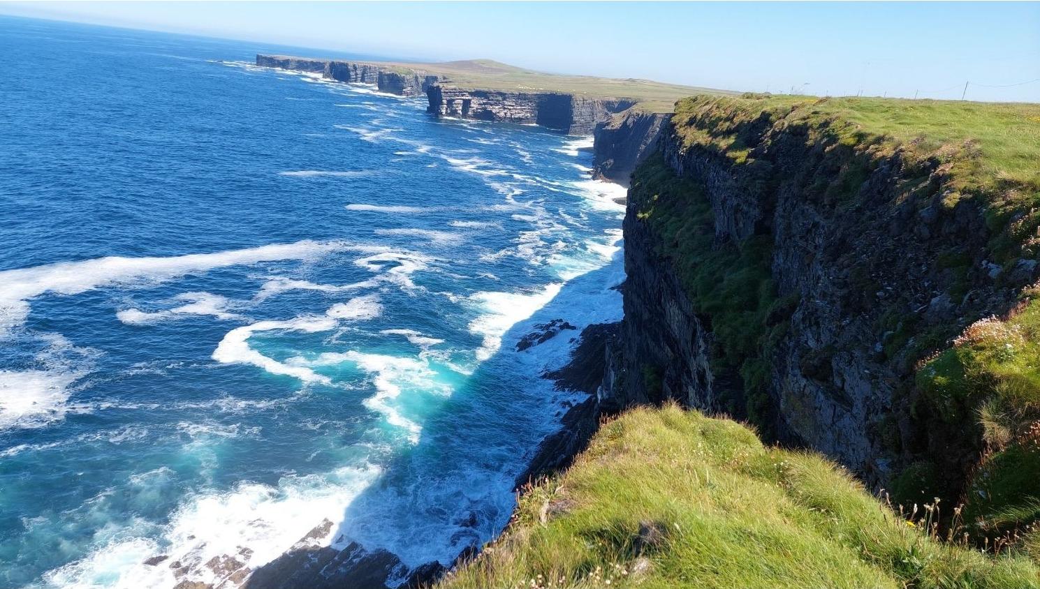 Coastal cliffs on Wild Atlantic Way on motorhomw tour route