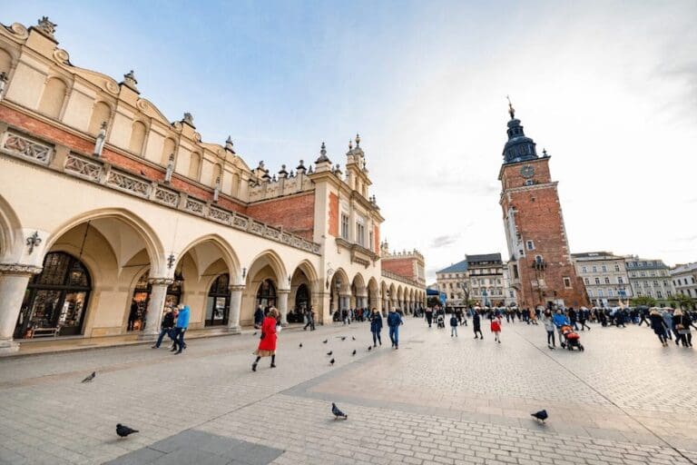 A-beautiful-city-view-of-Old-Market-Square-in-Krakow-Poland